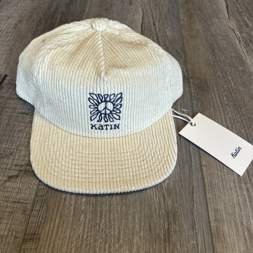KANVAS BY KATIN White Cream Corduroy Snapback Hat Adjustable Skateboarding Cap